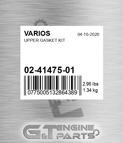 02-41475-01 Upper Gasket Kit