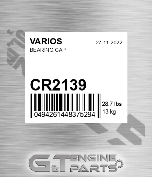 CR2139 VARIOS Bearing Cap