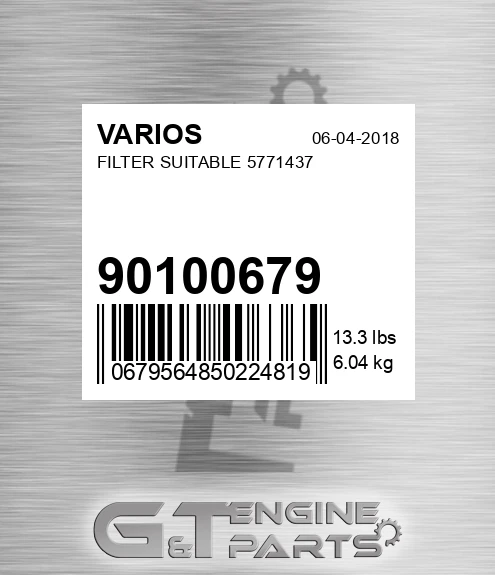 901.00679 Filter Suitable 5771437 for VARIOS