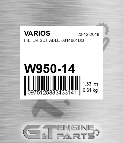 W950/14 Filter Suitable 0814661bq