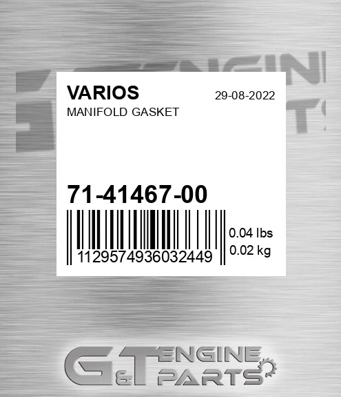 71-41467-00 Manifold Gasket for VARIOS