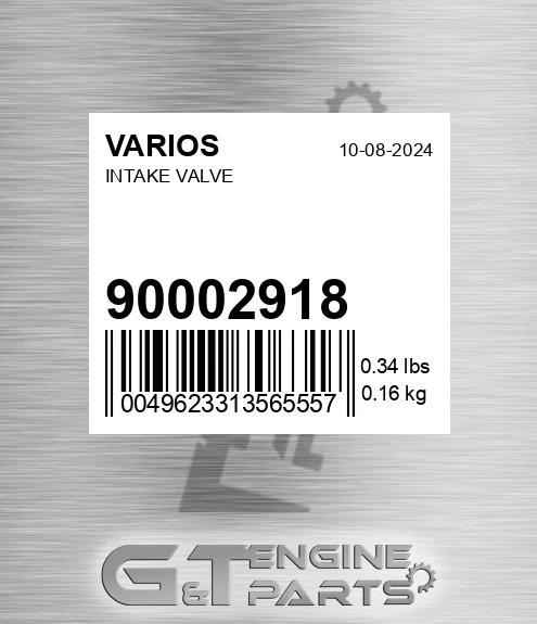 900.02918 Intake Valve for VARIOS