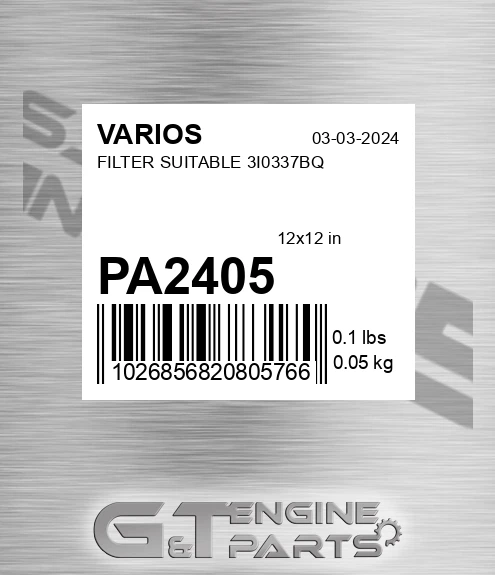 PA2405 Filter Suitable 3i0337bq