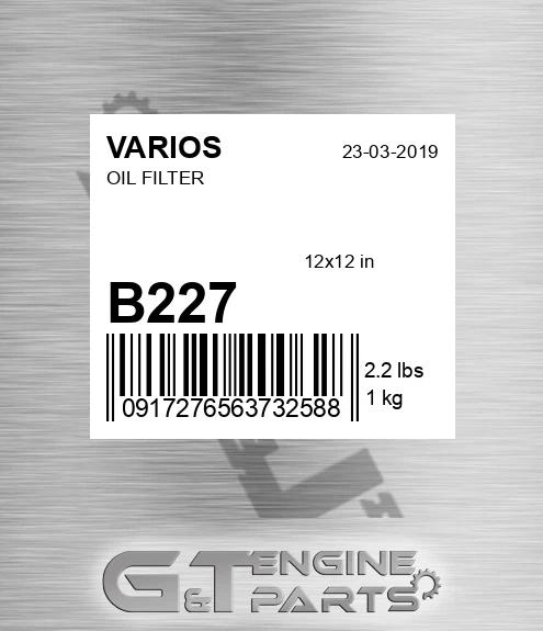 B227 Oil Filter