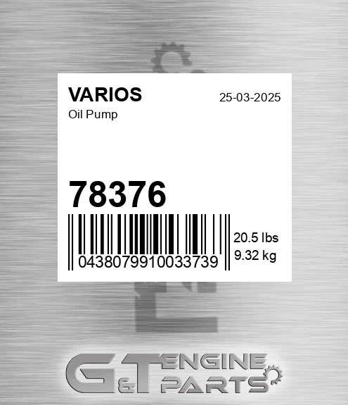 78376 Oil Pump for VARIOS