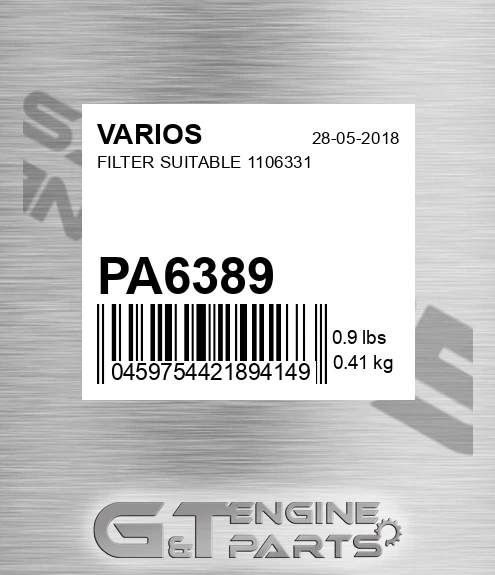 PA6389 Filter Suitable 1106331