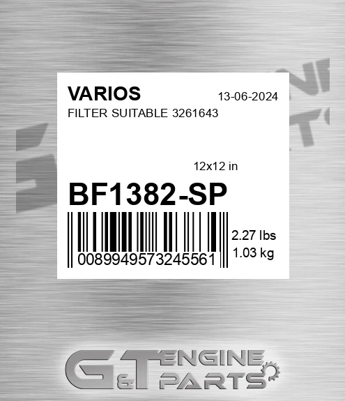 BF1382-SP Filter Suitable 3261643 for VARIOS