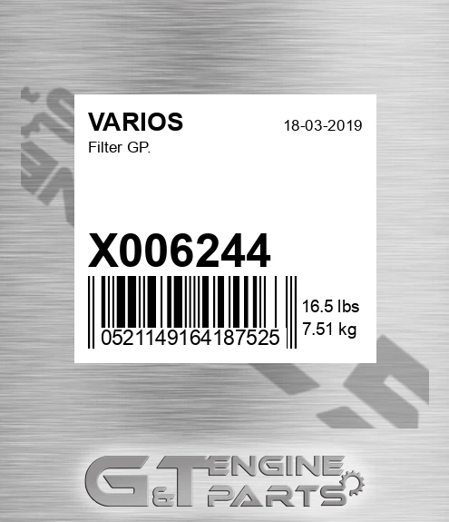 X006244 Filter Gp.