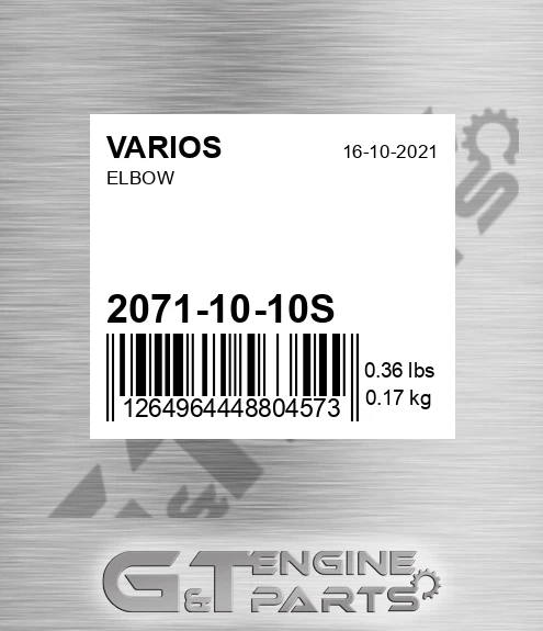 2071-10-10S Elbow for VARIOS