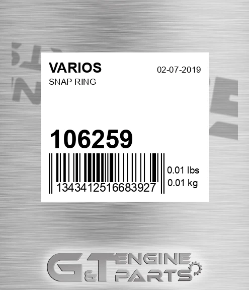 106.259 Snap Ring for VARIOS