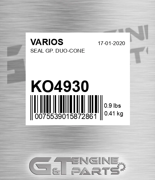 KO.4930 Seal Gp. Duo-cone