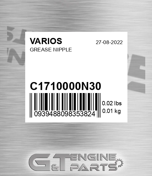 C1710000N30 Grease Nipple for VARIOS