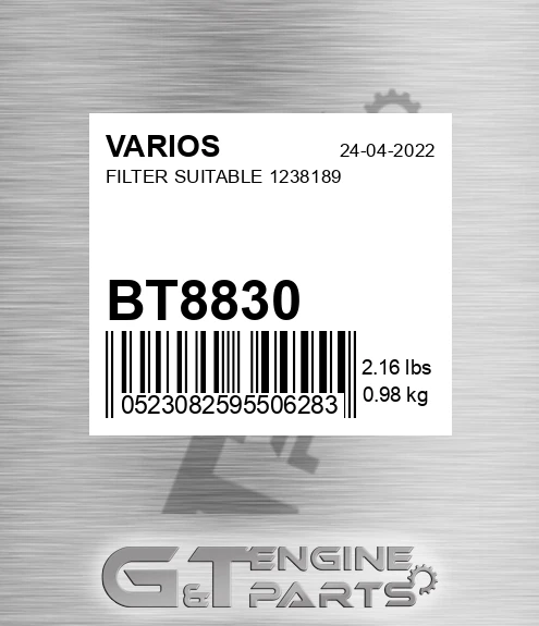 BT8830 Filter Suitable 1238189