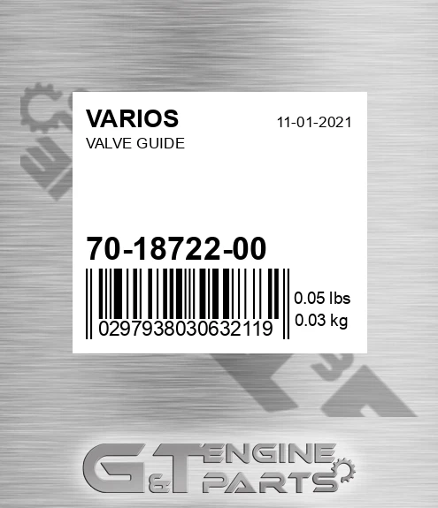 70-18722-00 Valve Guide