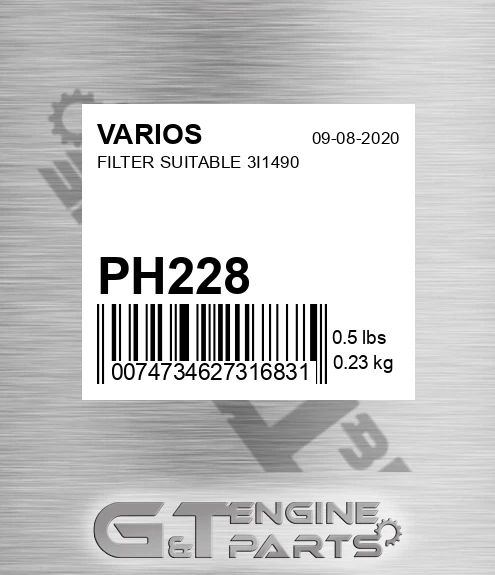PH228 Filter Suitable 3i1490 for VARIOS