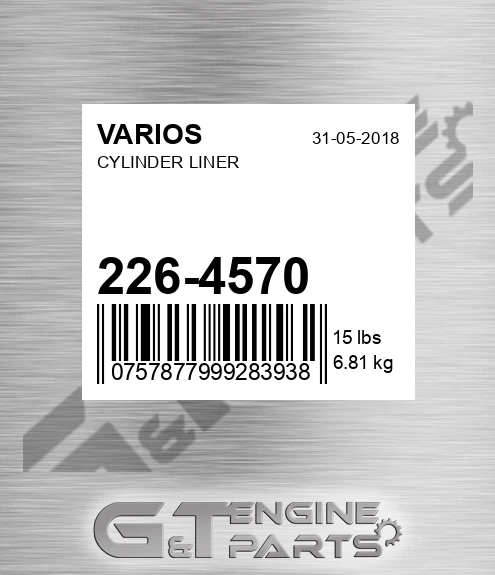 226-4570 Cylinder Liner for VARIOS