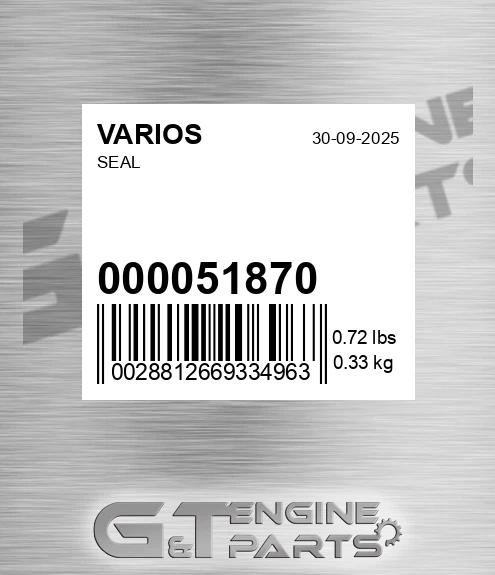 000.051870 Seal for VARIOS