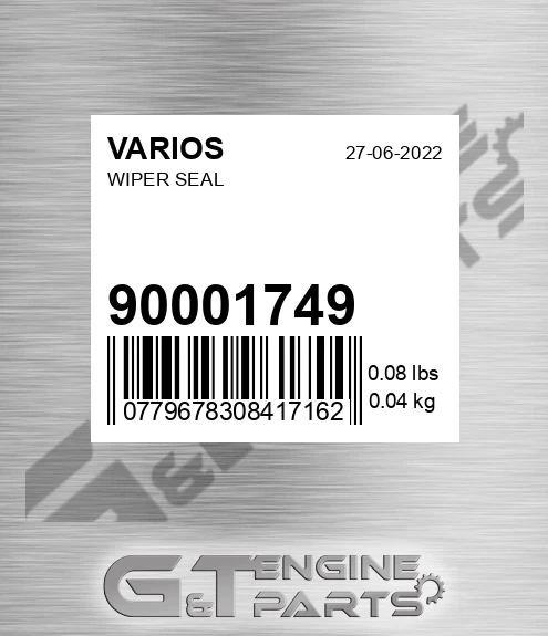 900.01749 Wiper Seal for VARIOS