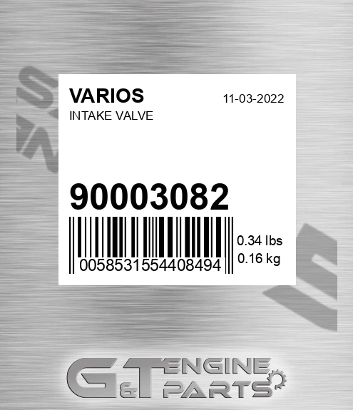 900.03082 Intake Valve for VARIOS