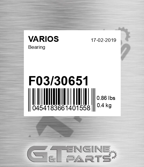 F03/30651 Bearing