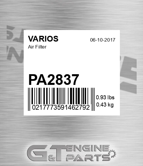 PA2837 Air Filter for VARIOS