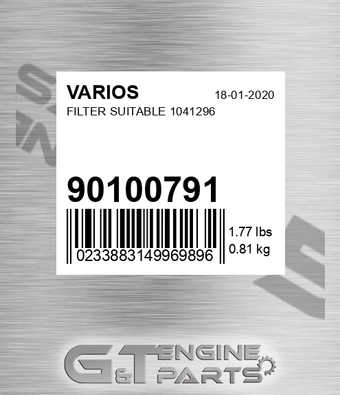 901.00791 Filter Suitable 1041296 for VARIOS