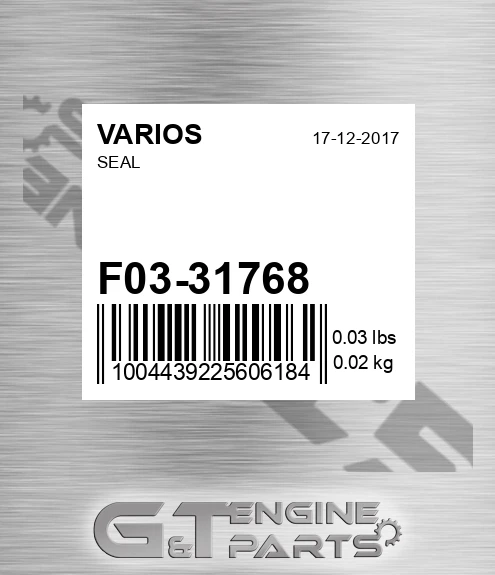F03/31768 Seal