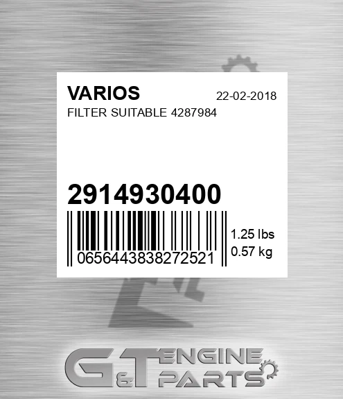 2914930400 Filter Suitable 4287984