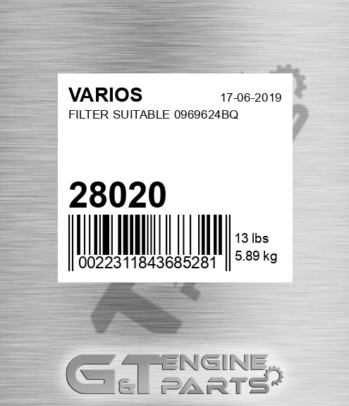 28020 VARIOS Filter Suitable 0969624bq