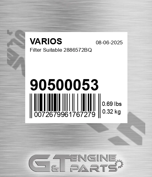90500053 Filter Suitable 2886572bq