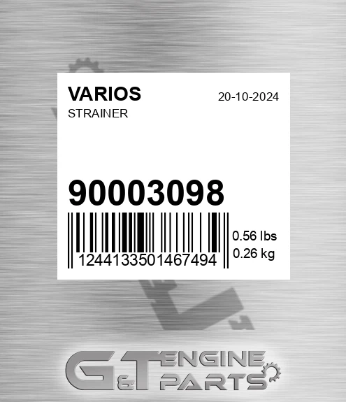 900.03098 Strainer for VARIOS