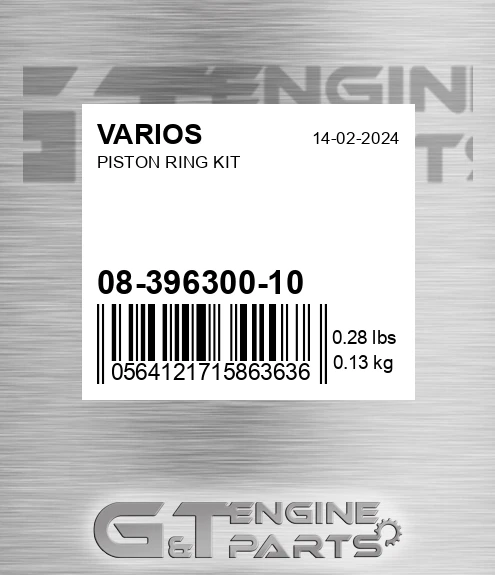 08-396300-10 Piston Ring Kit