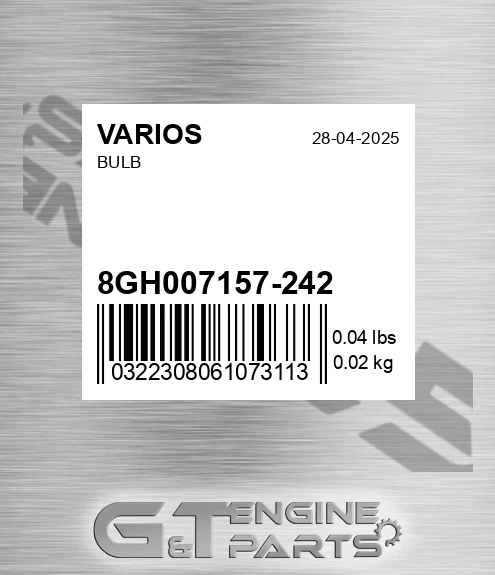8GH 007 157-242 Bulb for VARIOS