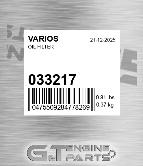 033.217 VARIOS Oil Filter