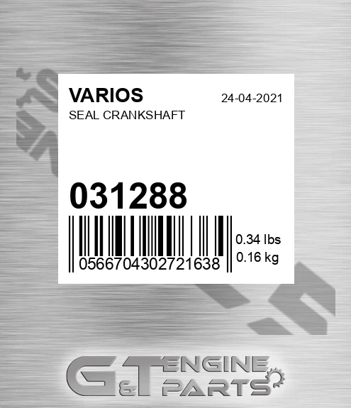 031.288 Seal Crankshaft for VARIOS