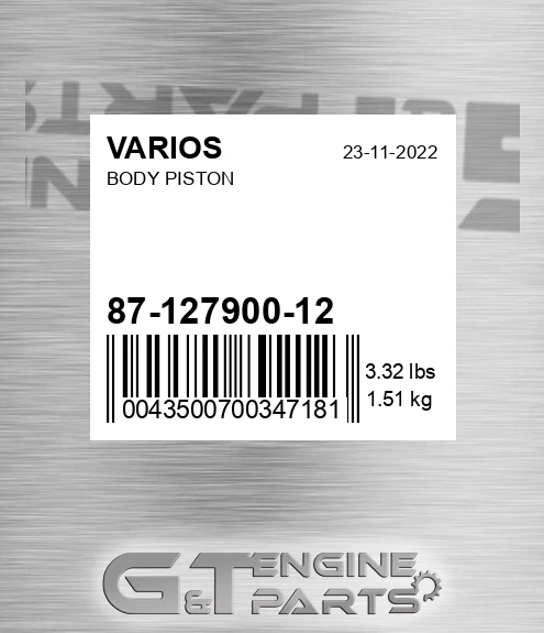 87-127900-12 Body Piston