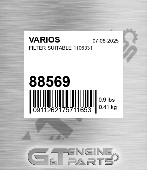 88569 Filter Suitable 1106331