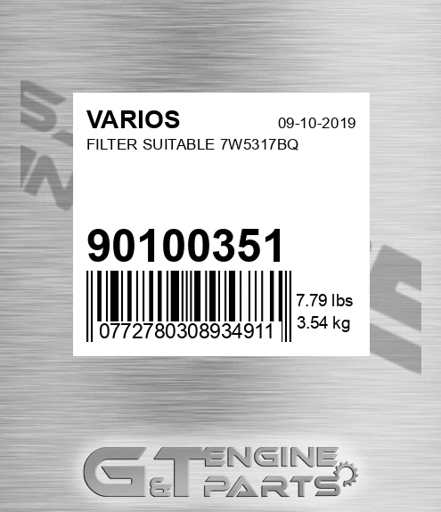 901.00351 Filter Suitable 7w5317bq for VARIOS