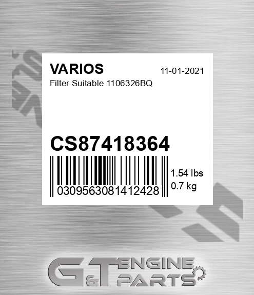 CS87418364 Filter Suitable 1106326bq