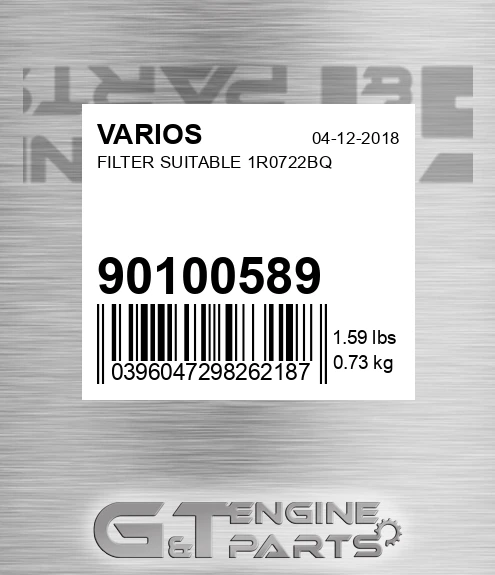 901.00589 Filter Suitable 1r0722bq for VARIOS