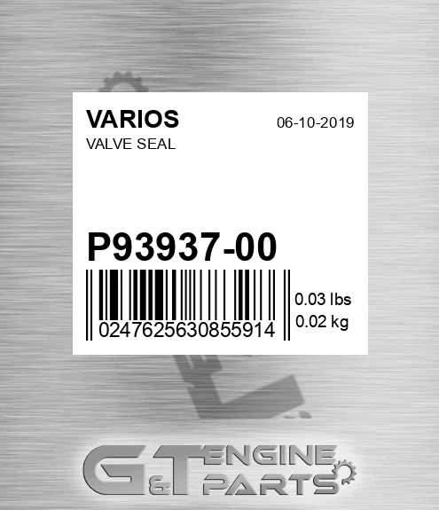P93937-00 Valve Seal