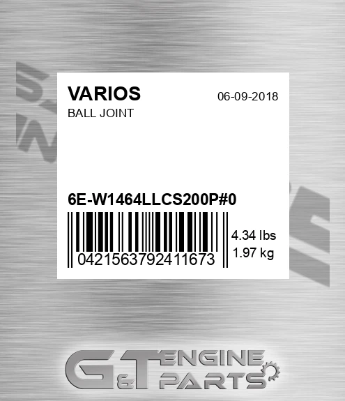 6E-W1464LLCS200P#0 Ball Joint for VARIOS