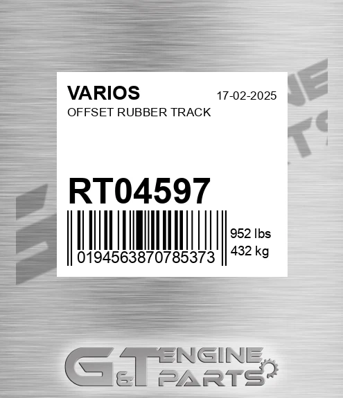 RT04597 VARIOS Offset Rubber Track