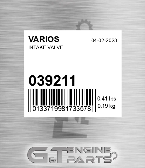 039.211 Intake Valve