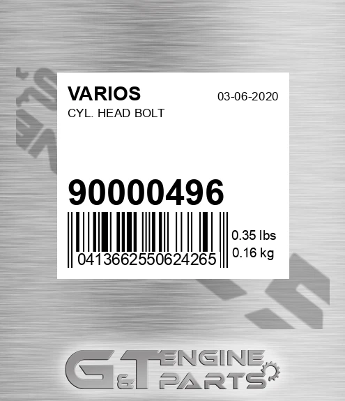 90000496 Cyl. Head Bolt for VARIOS