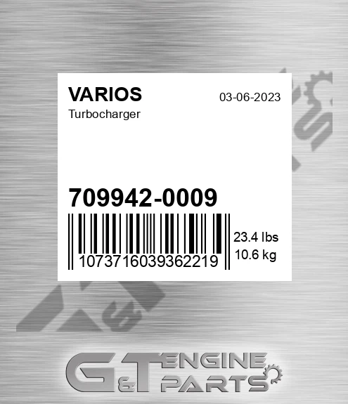 709942-0009 Turbocharger for VARIOS