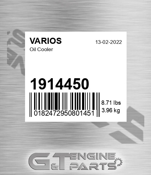 1914450 Oil Cooler for VARIOS