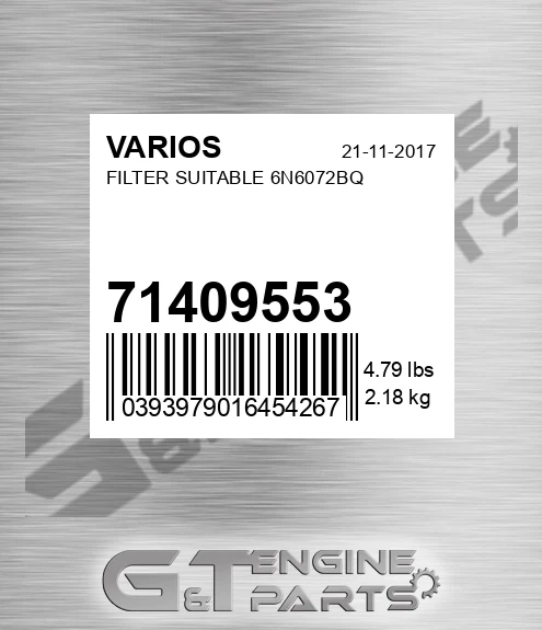 71409553 Filter Suitable 6n6072bq