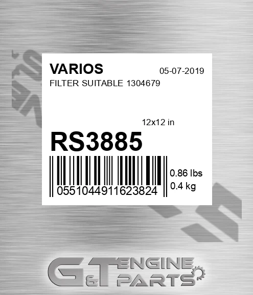 RS3885 Filter Suitable 1304679