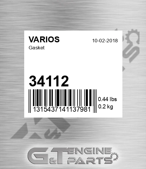 34112 VARIOS Gasket